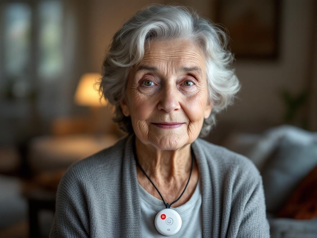 Hausnotruf-Armband und Basisstation für schnelle Hilfe im Notfall